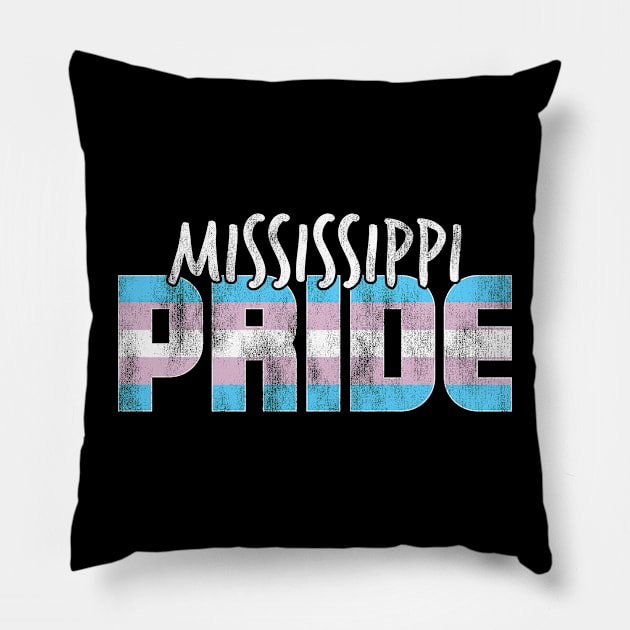 Mississippi Pride Transgender Flag Pillow by wheedesign