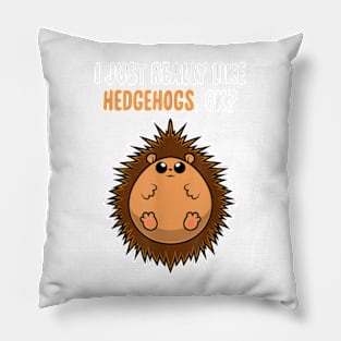 I Just Really Like Hedgehogs OK Cute Toddlers Kids Pillow