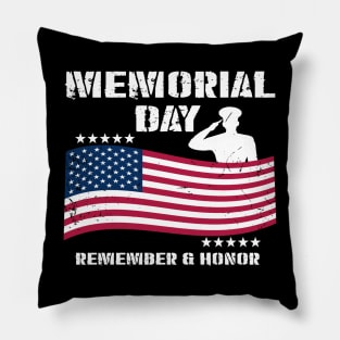 Memorial Day USA Flag Remember Honor Patriot Pillow