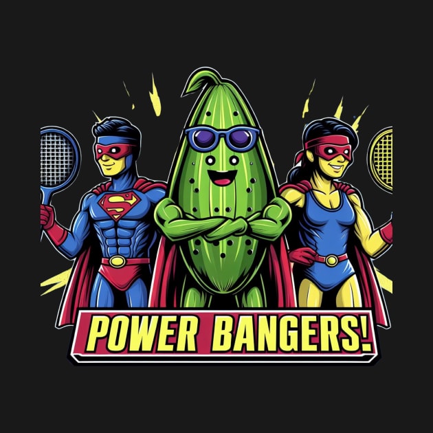 Pickleball POWER BANGERS Superheroes Mixed Doubles by Battlefoxx Living Earth