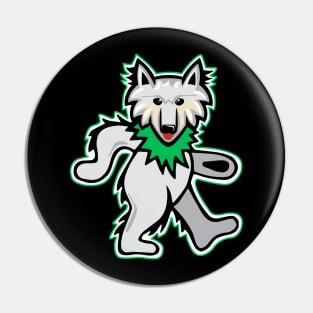 Dancing Grateful Wolf Pin