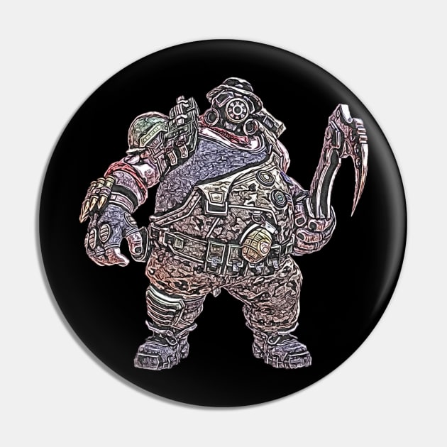 Overwatch Roadhog Militia Skin Pin by Green_Shirts