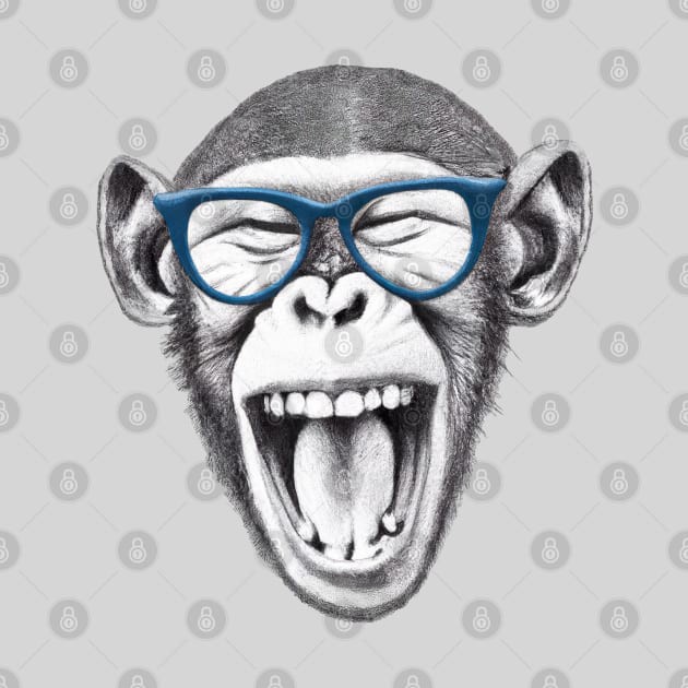 Monkey wearing glasses, monkey lovers funny by Rising_Air