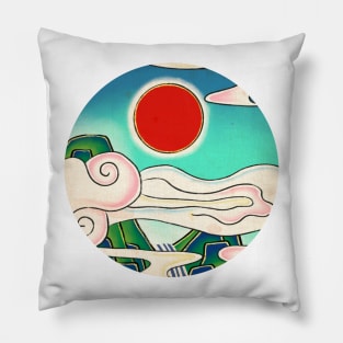 Minhwa: Sunrise (Korean traditional/folk art) Pillow