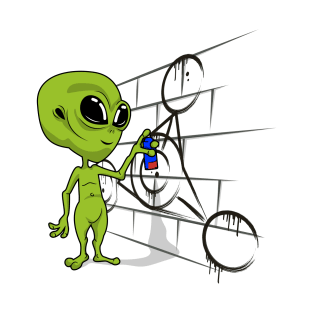 Alien Graffiti Artist Street Art T-Shirt