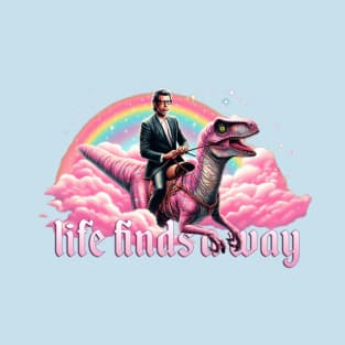 Life Finds a Way Raptor Riding Jeff T-Shirt