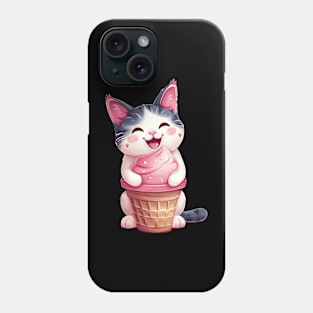 Kawaii Cat Ice Cream Love Phone Case