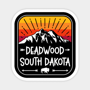 Deadwood South Dakota Vintage Mountain Sunset Magnet