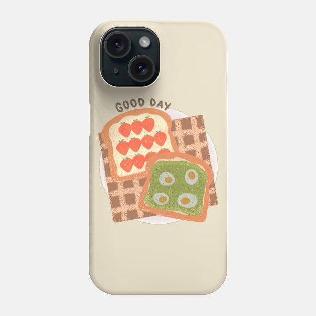 Strawberry Cream Cheese-Avocado Egg Toast Phone Case by aaalou