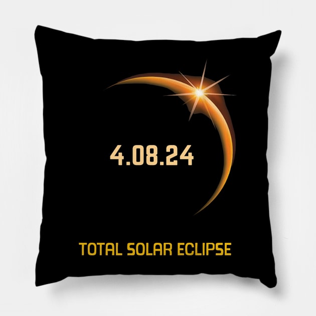 Total Solar Eclipse 04.08.2024 Pillow by CREATIVITY88