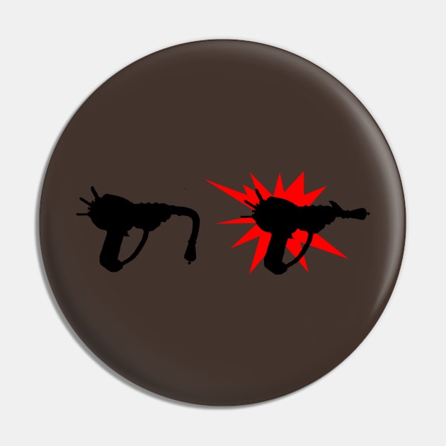 Zombie Pack-a-Punched Ray Gun on Brown Pin by LANStudios