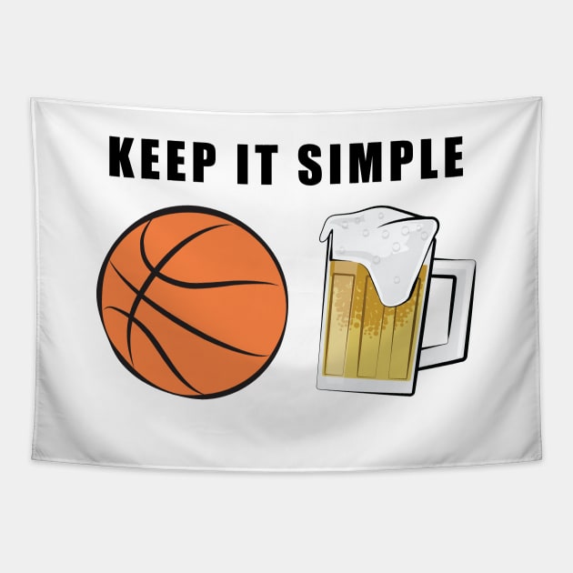 Keep It Simple - Basketball and Beer Tapestry by DesignWood-Sport