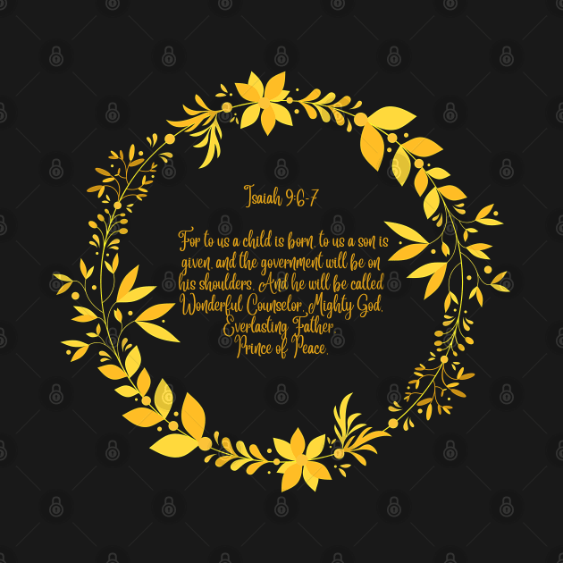 For Unto Us a Child is Born - Bible Verse Gold Lettering - Christian Christmas Design by Ric1926