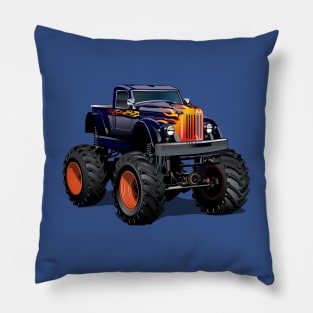 Cartoon Monster Truck Pillow