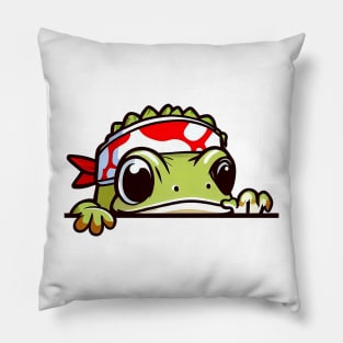 Sneaky japanese gecko frog so cute Pillow