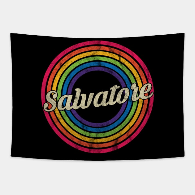 Salvatore - Retro Rainbow Faded-Style Tapestry by MaydenArt