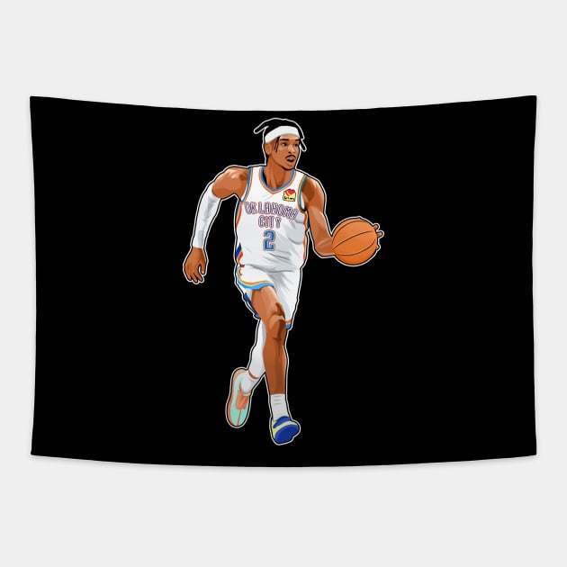 Shai Gilgeous Alexander #1 Handle Tapestry by RunAndGow