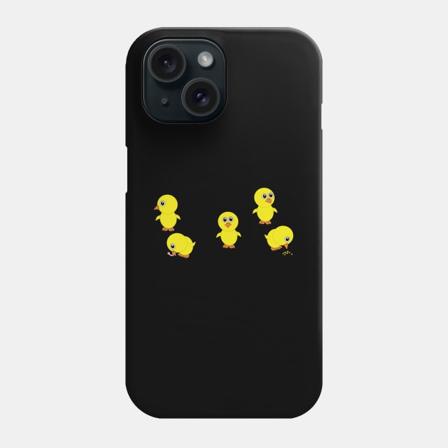 five yellow chicks, chicken Phone Case by BK55