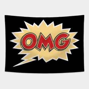 ✪ OMG ✪ Vintage retro comic style bubble ✸ Tapestry