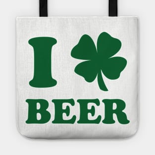 I Shamrock Beer Green Print Tote