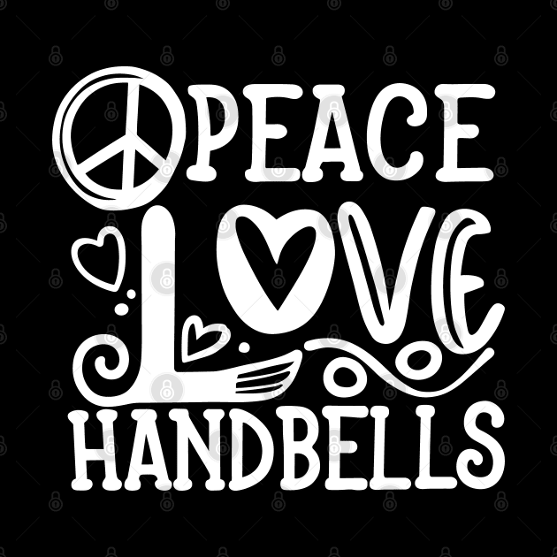 Peace Love Handbells Hearts Peace Design by SubtleSplit