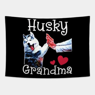 Husky Grandma Dog Mom Lover Tapestry