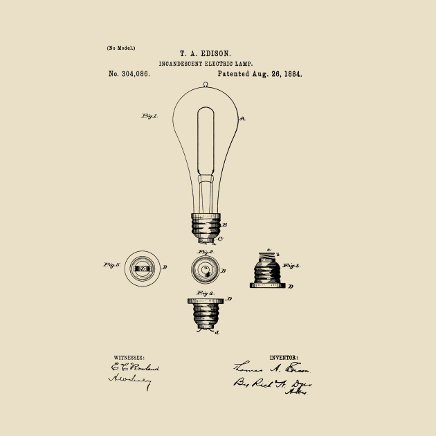 EDISON PATENT / Edison Patent Drawing 304086 by Daniel Coulmann