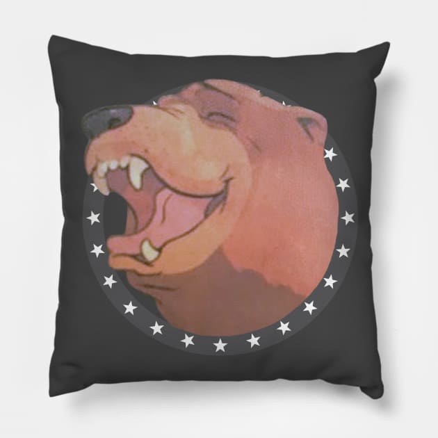 Cheeseburger loving bear Pillow by chwbcc