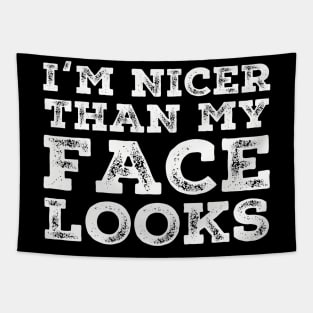 I'm Nicer Than My Face Looks Funny Quotes Tapestry
