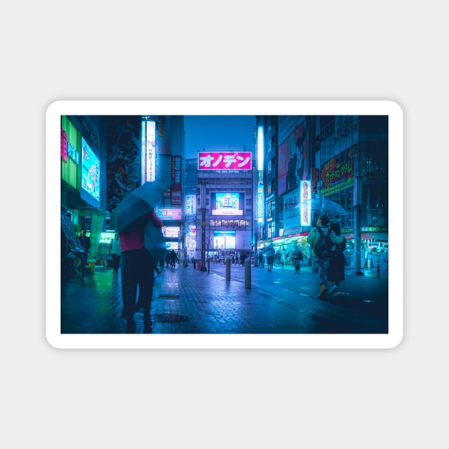 Akihabara Tokyo street neon wonderland Magnet by TokyoLuv