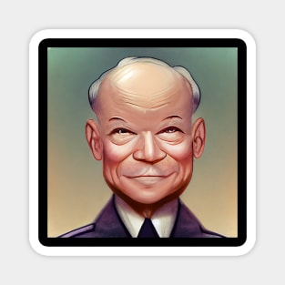 Dwight D. Eisenhower | President of the United States | Cartoon style Magnet