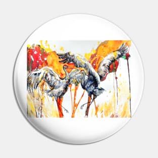 Dance of the Sandhill Cranes Pin