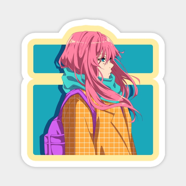 Kawaii anime girl with pink hair Magnet by AnGo