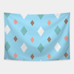 Cute Crystal Pattern Blue Doodle Tapestry