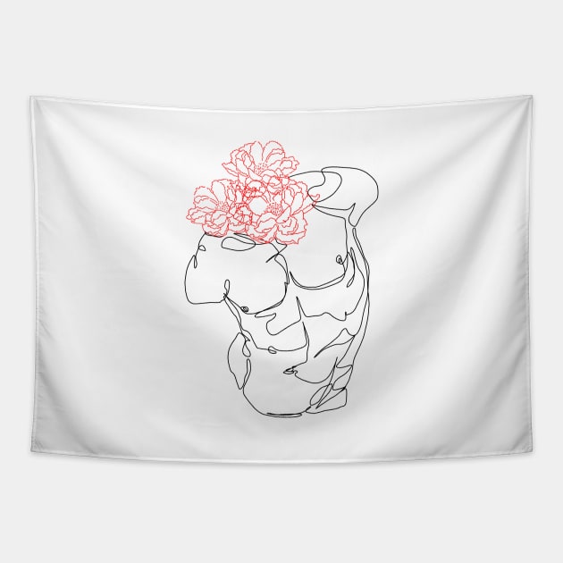 Line torso drawing Tapestry by THESOLOBOYY