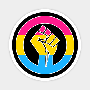 Black Lives Matter Fist Circled LGBTQ Flag Pansexual Magnet