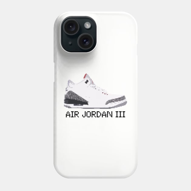 AIR JORDAN III RETRO PIXELATED ART SHOE COLLECTION Phone Case by Buff Geeks Art