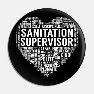 Sanitation Supervisor Heart Pin