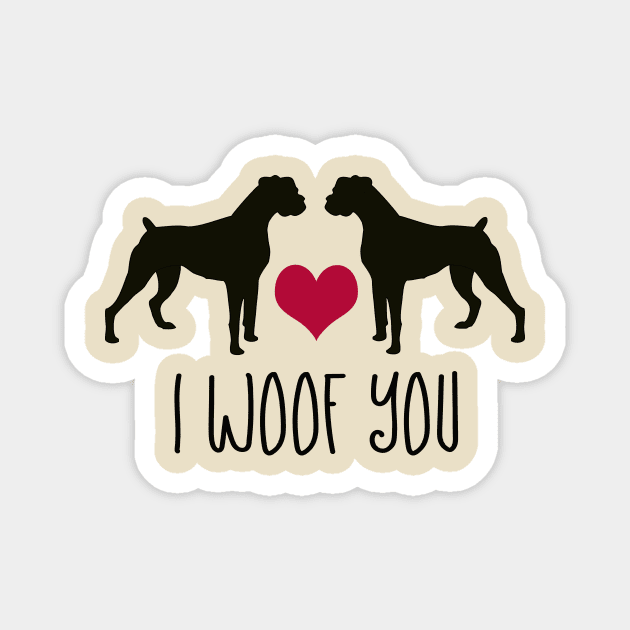 I woof You, Boxer Dog Gifts for Men and Women Magnet by 3QuartersToday