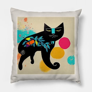 Abstract Cat Pillow