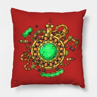 Steampunk Illustration Pillow