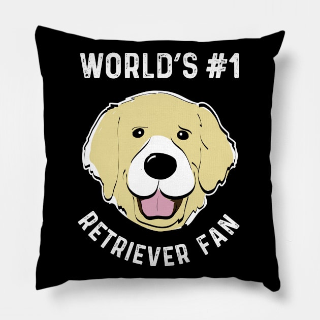 No 1 Golden Retriever Fan Retriever Dog Fan Pillow by atomguy