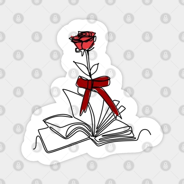 flowers growing from book Magnet by afmr.2007@gmail.com