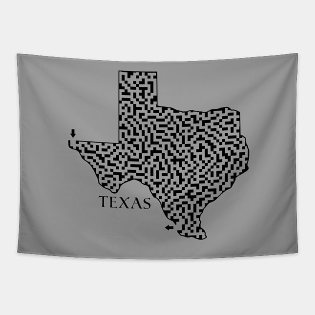 Texas State Outline Maze & Labyrinth Tapestry by gorff