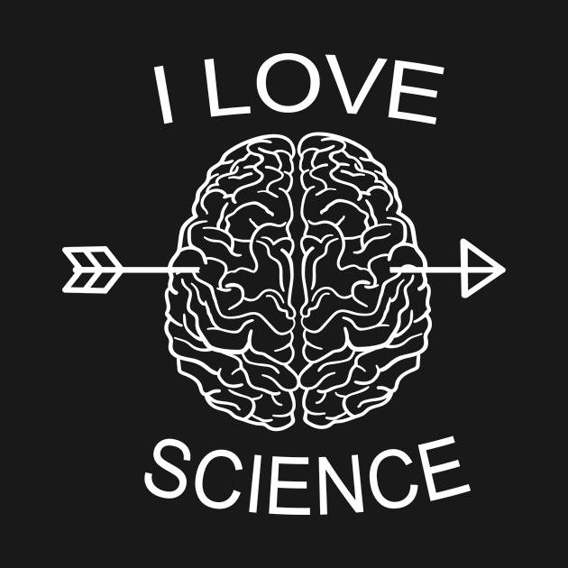 Brain Arrow Love I Love Science - I love science by HBfunshirts