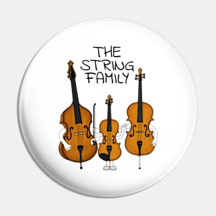 The String Family, Violin Cello Double Bass Musician Funny Pin