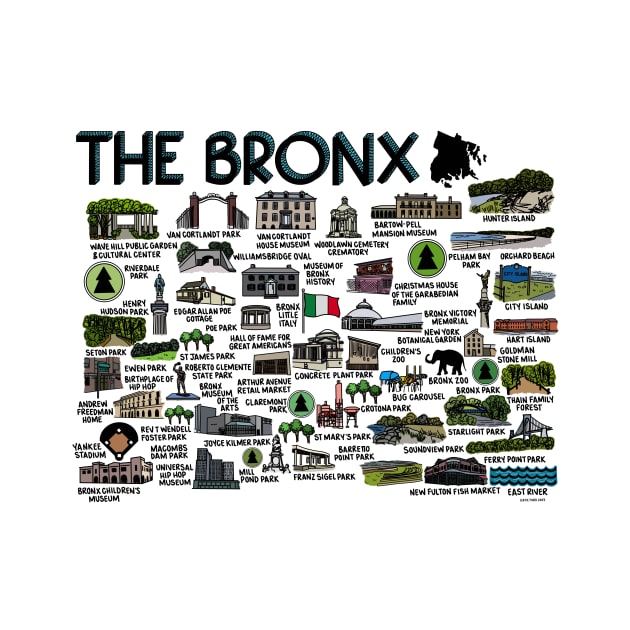 The Bronx Map Art by fiberandgloss