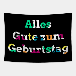 Happy birthday colorful lettering in german Tapestry