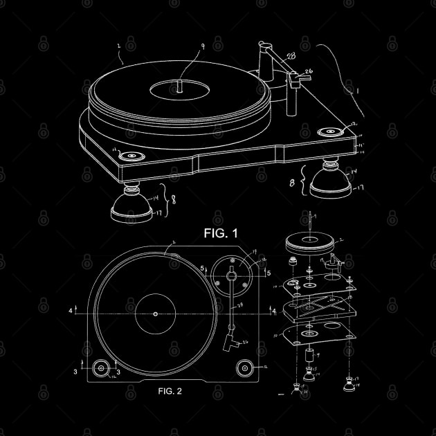 Turntable Patent Design - White by DennisMcCarson