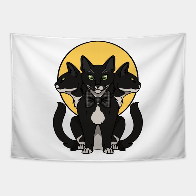 Cat Cerberus Tapestry by Zercohotu